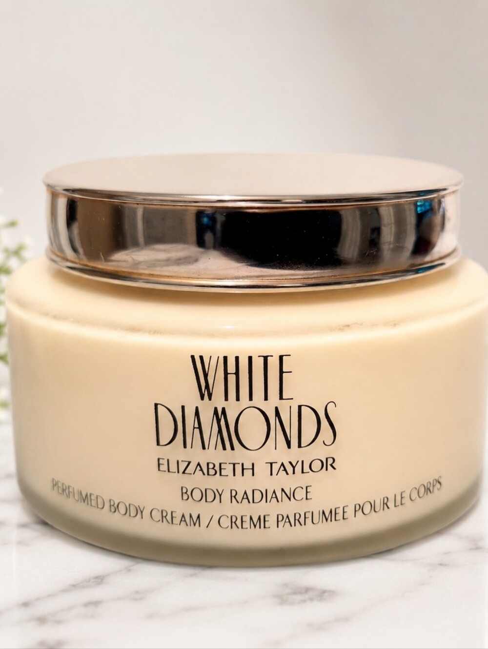 Vtg White Diamonds Body Radiance Perfumed Body Cream 8.4 oz Jar Elizabeth Taylor